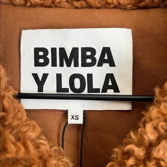 Bimba y Lola Long Coat Topcoat Sherpa Teddy Quiet Luxury Sz XS
